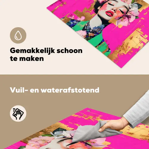 Bloemenkroon - Goud - Vrouw - Portret Inductie beschemer met haakjes klein -ky-schoon-nl