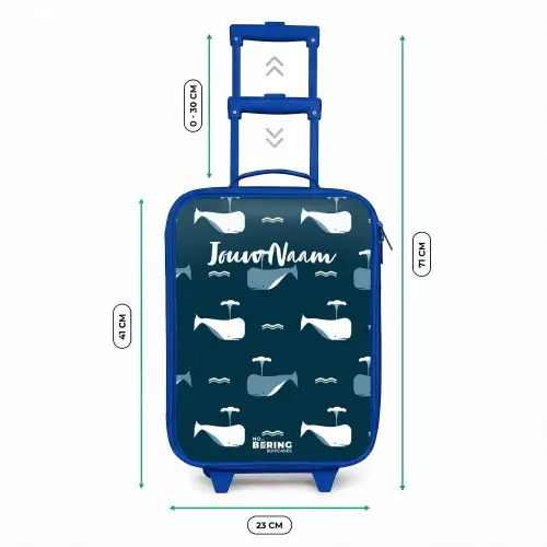 Walvisweelde Kinderkoffer - Blauw klein -productfoto_formaten