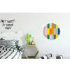 Stroken - Blauw - Patroon - Abstract Wandcirkel aluminium klein -kinderkamer