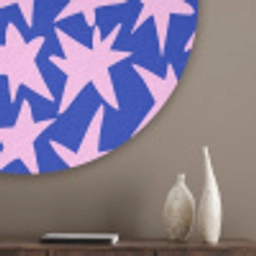 Modern - Sterren - Blauw Akoestische PET Vilt - Rond klein 838 -sfeer5_closeup