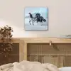 Paarden - Winter - Dieren - Natuur - Sneeuw aluminium wit klein -sfeer3
