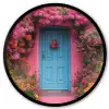Bloemen - Deur - Roze Fotolijst rond zonder passe partout klein -3d
