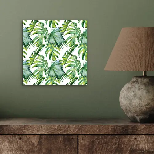 Bohemian - Bladeren - Bloemen - Tropisch aluminium wit klein -sfeer2