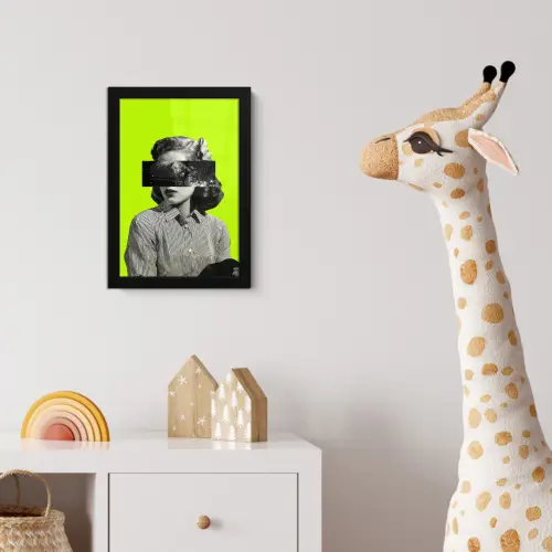 Vrouw - Sterrenhemel - Groen fotolijst zwart zonder passe partout klein -usfeer4_kinderkamer