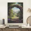 Doorkijk - Rozenboog - Uitzicht - Landschap - Bloemen PET vilt klein -sfeer1