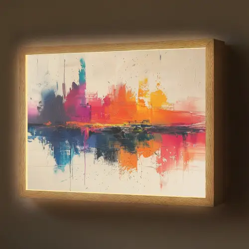 Modern - Verf - Kunst - Kleurrijk Light Box met batterij (Wandlamp) middel -z3d_website