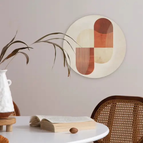 Bogen - Beige - Vormen Akoestische PET Vilt - Rond klein -sfeer3