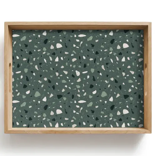 Terrazzo -  Patroon - Kleurrijk - Groen Dienblad Rechthoek middel 911 -z3d_shopping