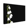 Lelietjes van dalen - Bloemen - Zwart - Flora Tuinposter op houten frame 2 cm dik klein -3d