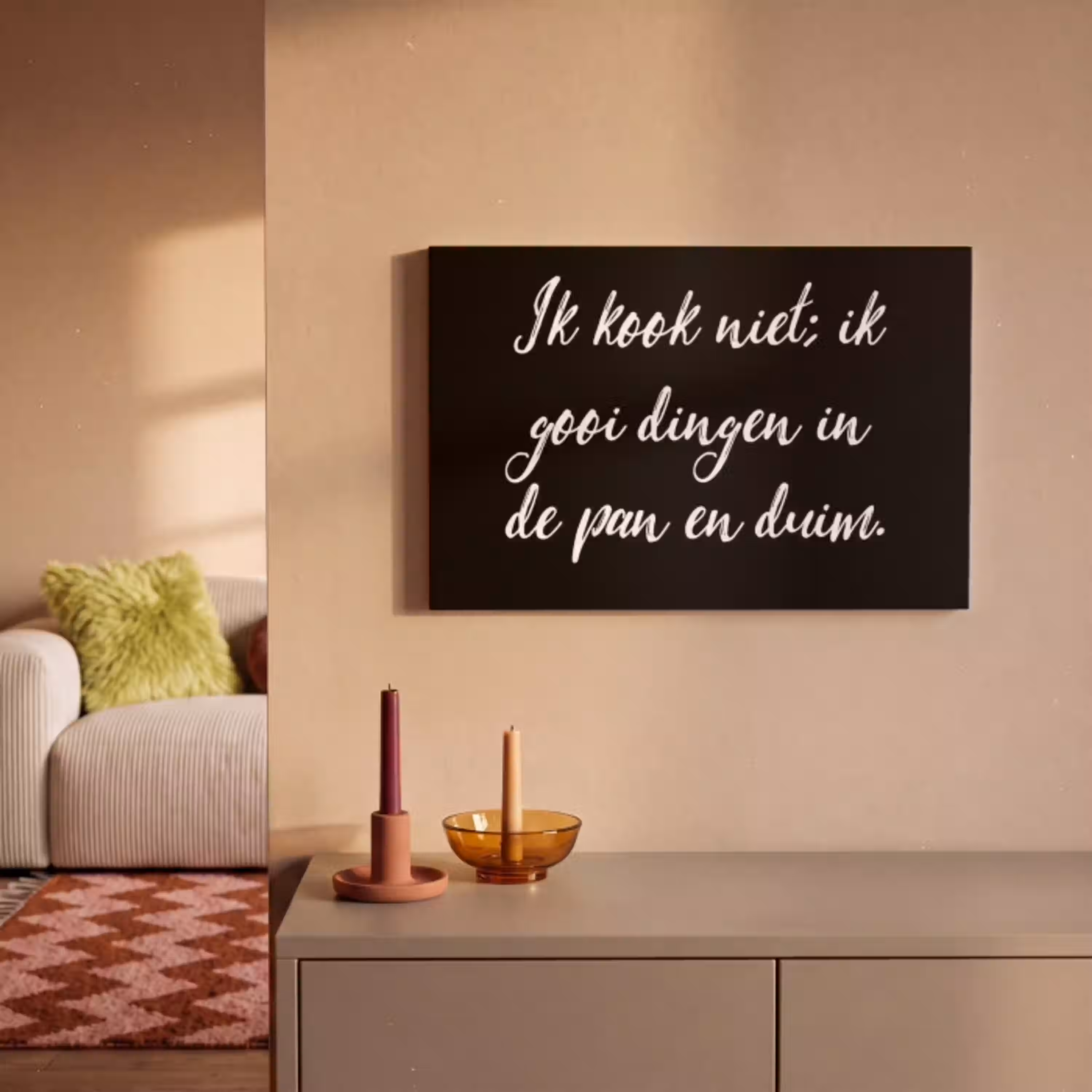 Ik kook niet - Spreuken - Koken - Humor - Quotes canvas 2cm klein -sfeer1