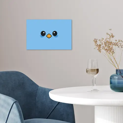 Vogel - Blauw - Eenvoudig poster papier klein -sfeer3