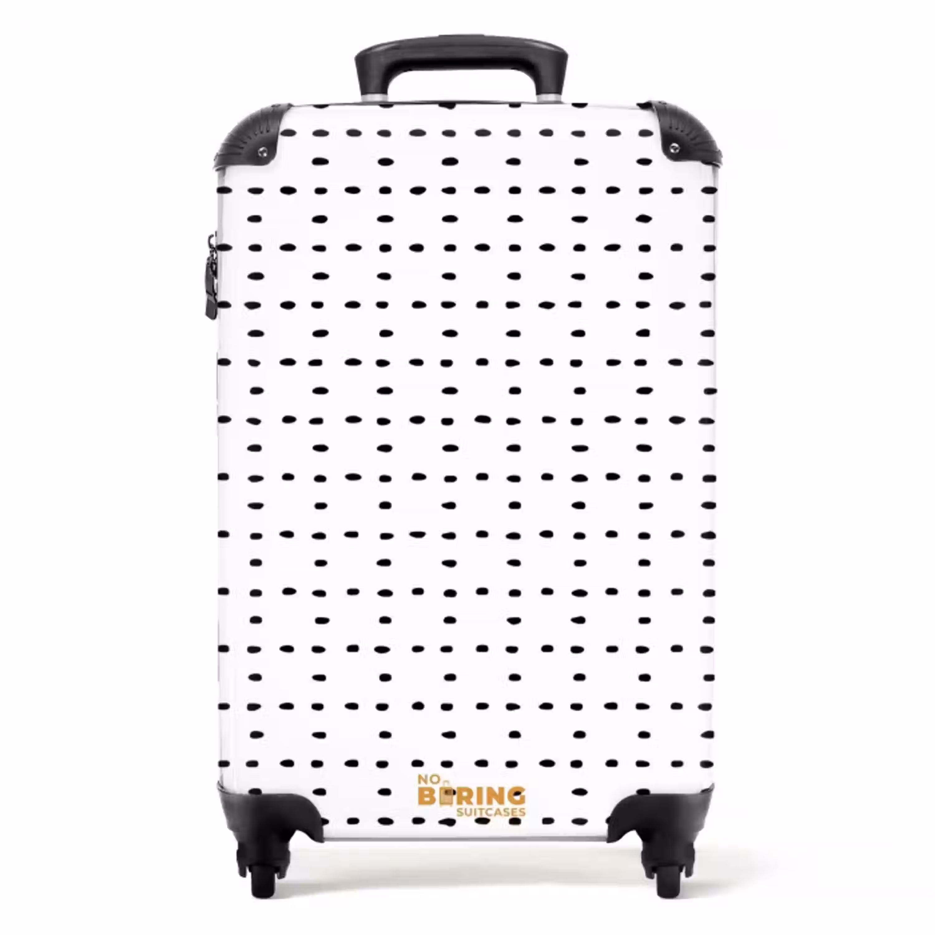 Zwarte stippen op een witte achtergrond NBS - Handbagage koffer - Volwassenen Unisex middel -productfoto_recht