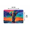 Olifant - Kleurrijk - Lucht - Abstract Placemat vinyl groot -specs