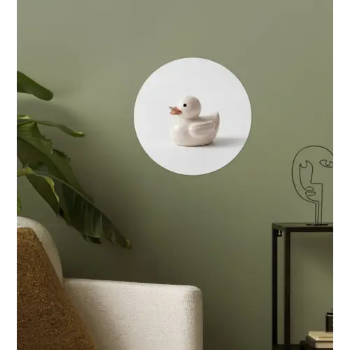 Badeend - Minimalistisch - Wit Wandcirkel behangsticker klein -sfeer2