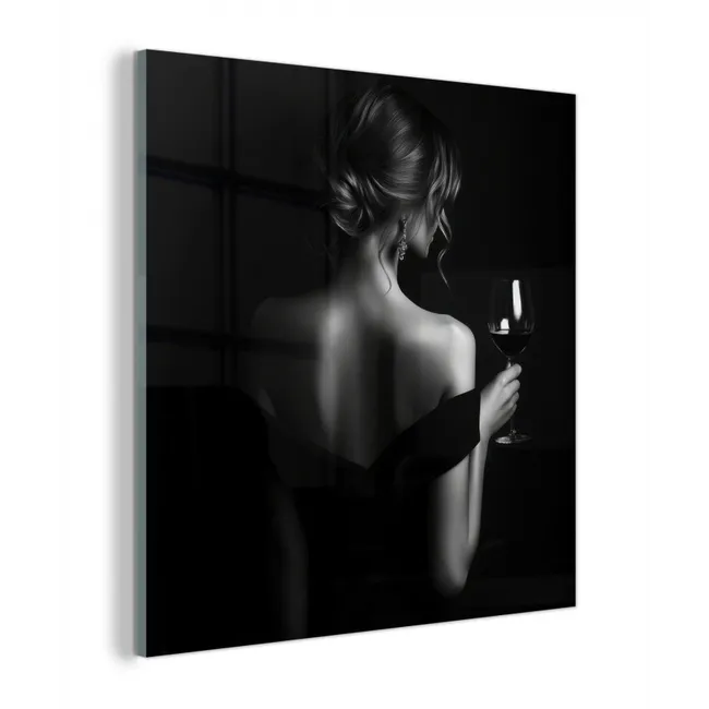 Vrouw - Wijn - Jurk plexiglas 5mm klein -z3d