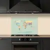 Wereldkaart - Realistisch - Kaart keuken achterwand spatscherm klein -sfeer1
