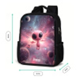 Roze Alien in Sterrennevel Rugzak - Zwart middel -productfoto_formaten