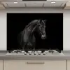 Paard - Dieren - Zwart - Portret keuken achterwand spatscherm klein -3d_website