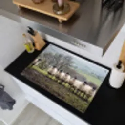 Schapen - Rij - Weide - Dieren - Platteland Inductie beschemer met haakjes klein -sfeer1