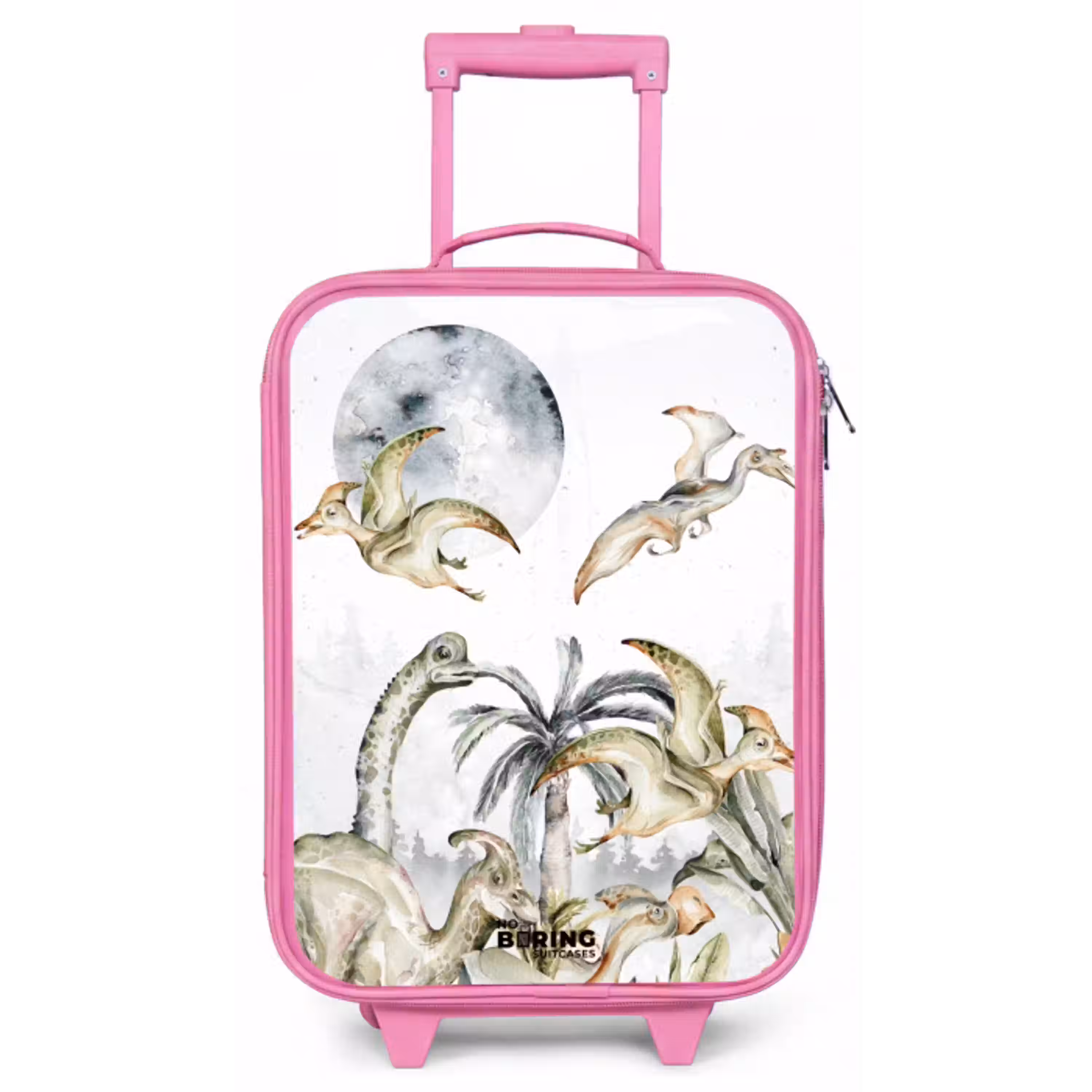 Dino's in de jungle Kinderkoffer - Roze klein -zz3dotto