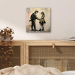 Soldaat - Meisje - Bruin - Graffiti aluminium wit klein -sfeer3