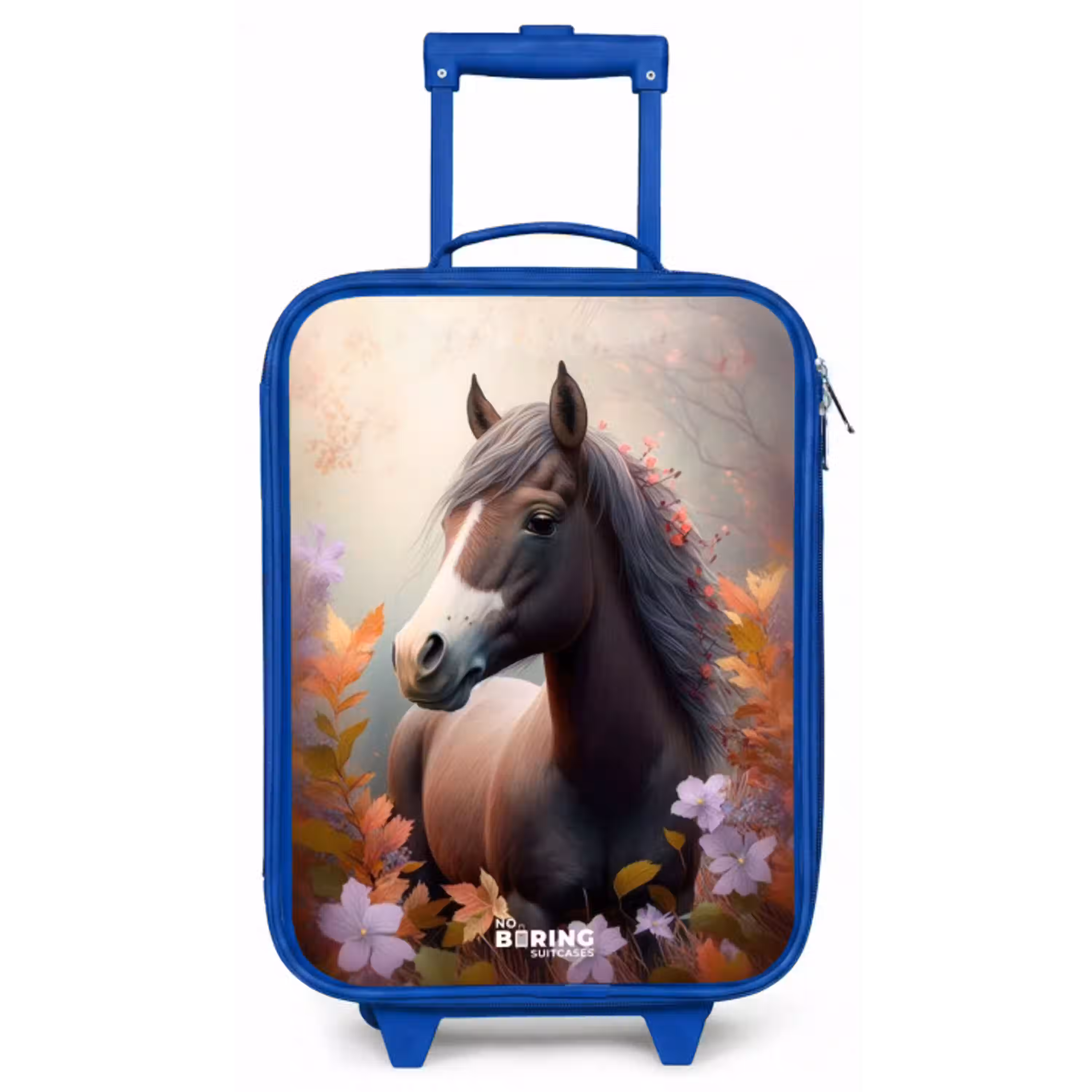 Bruin paard in de herfst Kinderkoffer - Blauw klein -zz3dotto
