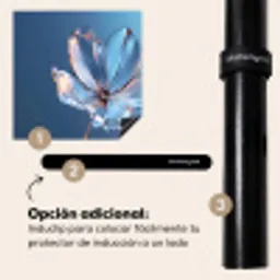 Blauw - Bloem - Glazen - Sierlijk Inductie beschermer vinyl 3mm middel -zzzzzzz-induclip_ES