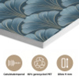 Patroon - Ginkgoblad - Blauw PET vilt klein 837 -closeup_NL