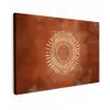 Abstract - Lijnen - Zonnestralen - Roodbruin canvas 2cm klein -z3d