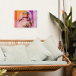 Portret - Vrouw - Abstract - Bloemen tuinposter los doek klein -sfeer7