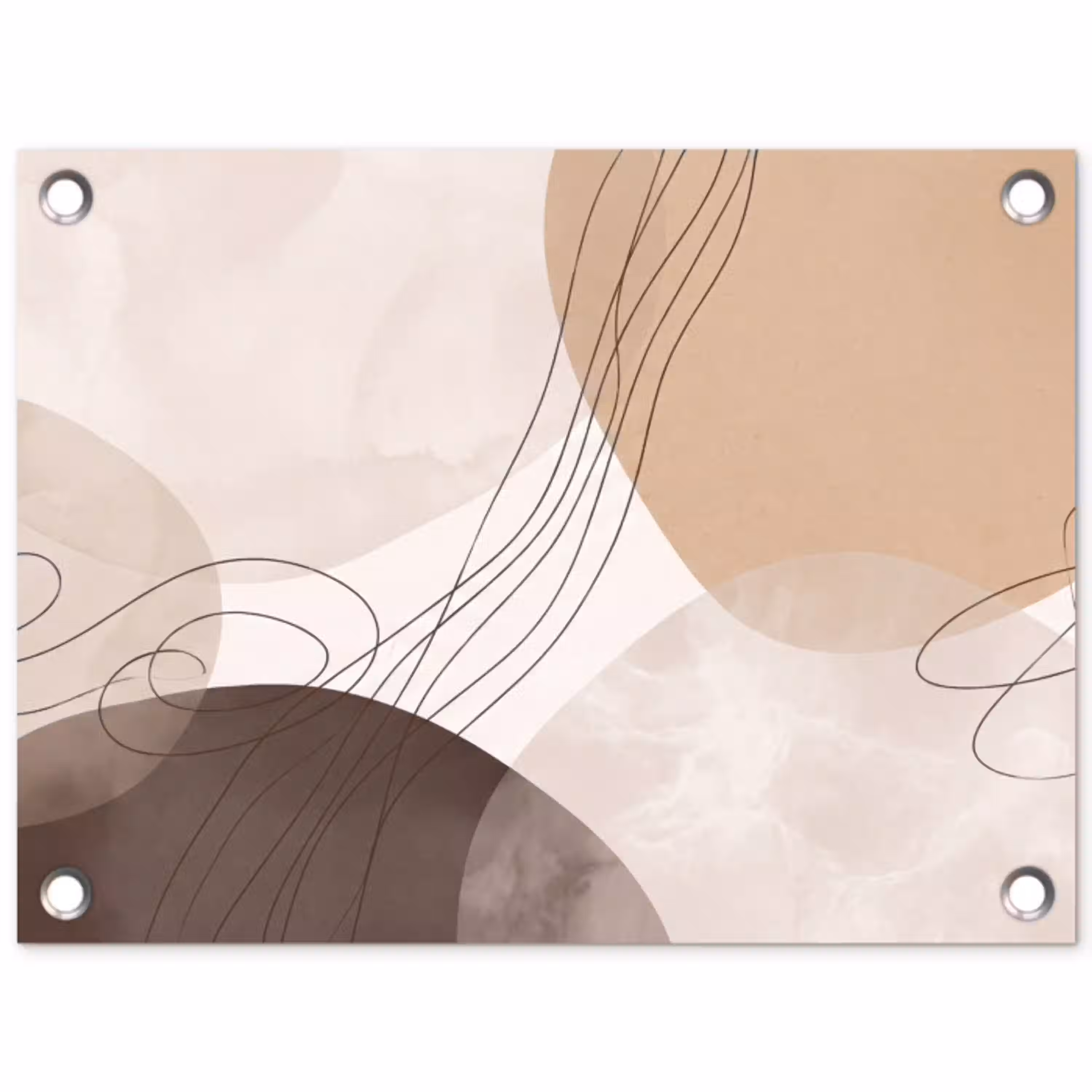 Abstractie - Beige - Modern tuinposter los doek klein -3d