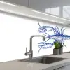 Blauw - Kreeft - Wit keuken achterwand 2 middel -3d_schuin