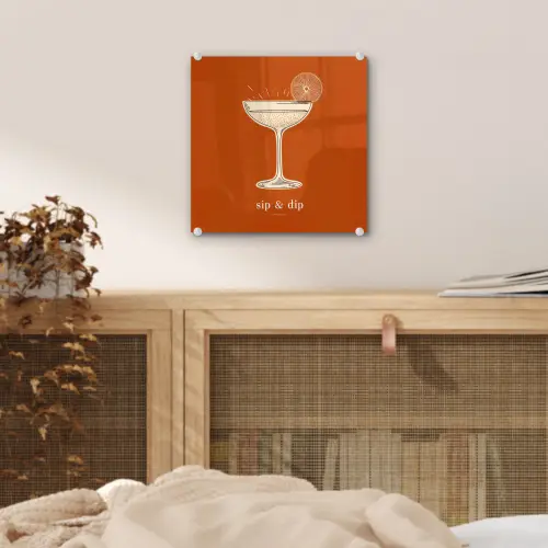 Cocktail - Oranje - Zomer - Quote plexiglas 5mm klein -sfeer4