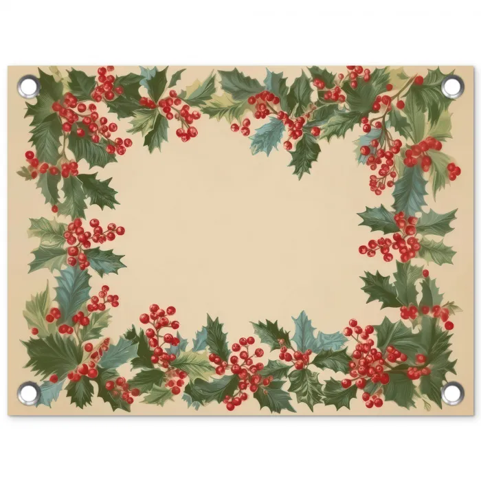 Hulstrand - Bessen - Beige tuinposter los doek klein -3d