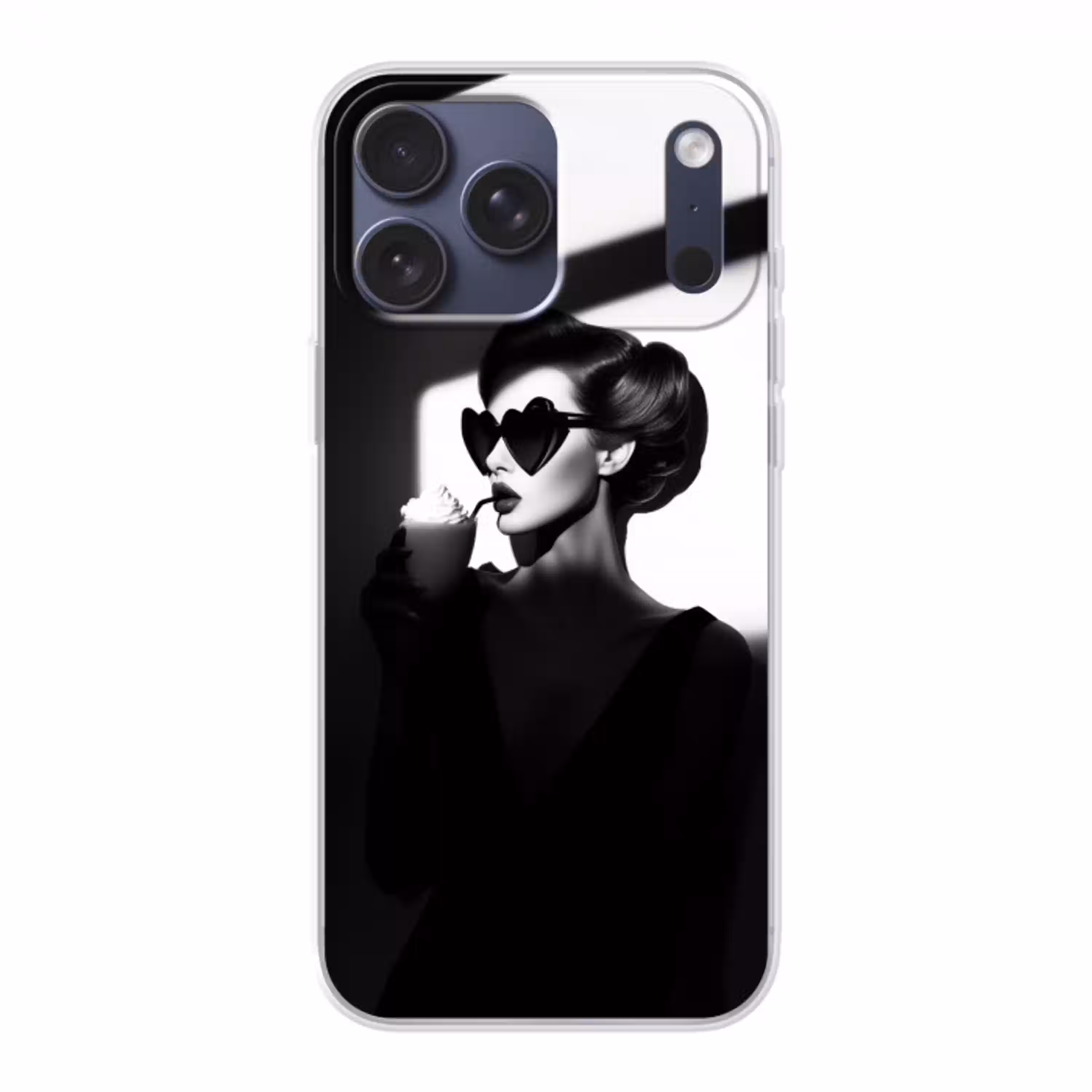 Vrouw - Zwart - Hart Telefoonhoesje iPhone 17 Pro Max klein -3d