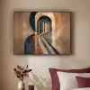 Piano - Toetsen - Abstract Textielframe zwart klein -sfeer1