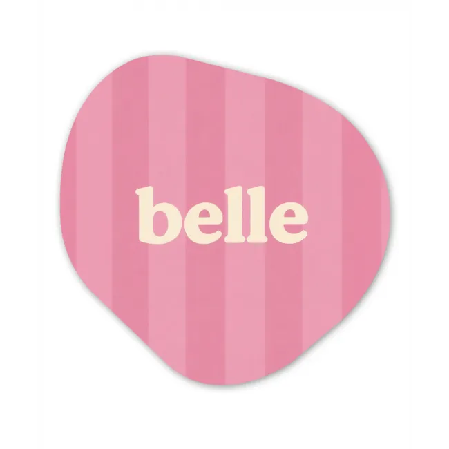 Roze - Gestreept - Belle Wandcirkel Organisch Forex 3mm klein -3d