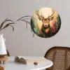 Hert - Geverfd - Gewei - Bruin Wandcirkel behangsticker klein -sfeer3