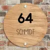 Licht hout - Modern Naambord Rond klein -sfeer2