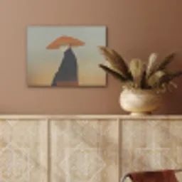 Minimalistisch - Silhouet - Oranje PET vilt klein -sfeer4