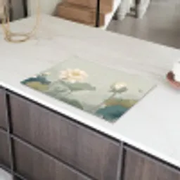 Lotus - Bloemen - Groen Inductie beschermer vinyl 3mm klein -sfeer8