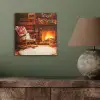 Winter - Kerst - Huis - Openhaard aluminium wit klein -sfeer2