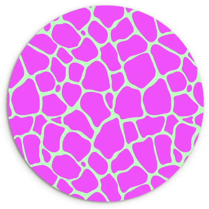 Mintgroen - Roze - Vlekken - Patroon Wandcirkel plexiglas klein 852 -3d