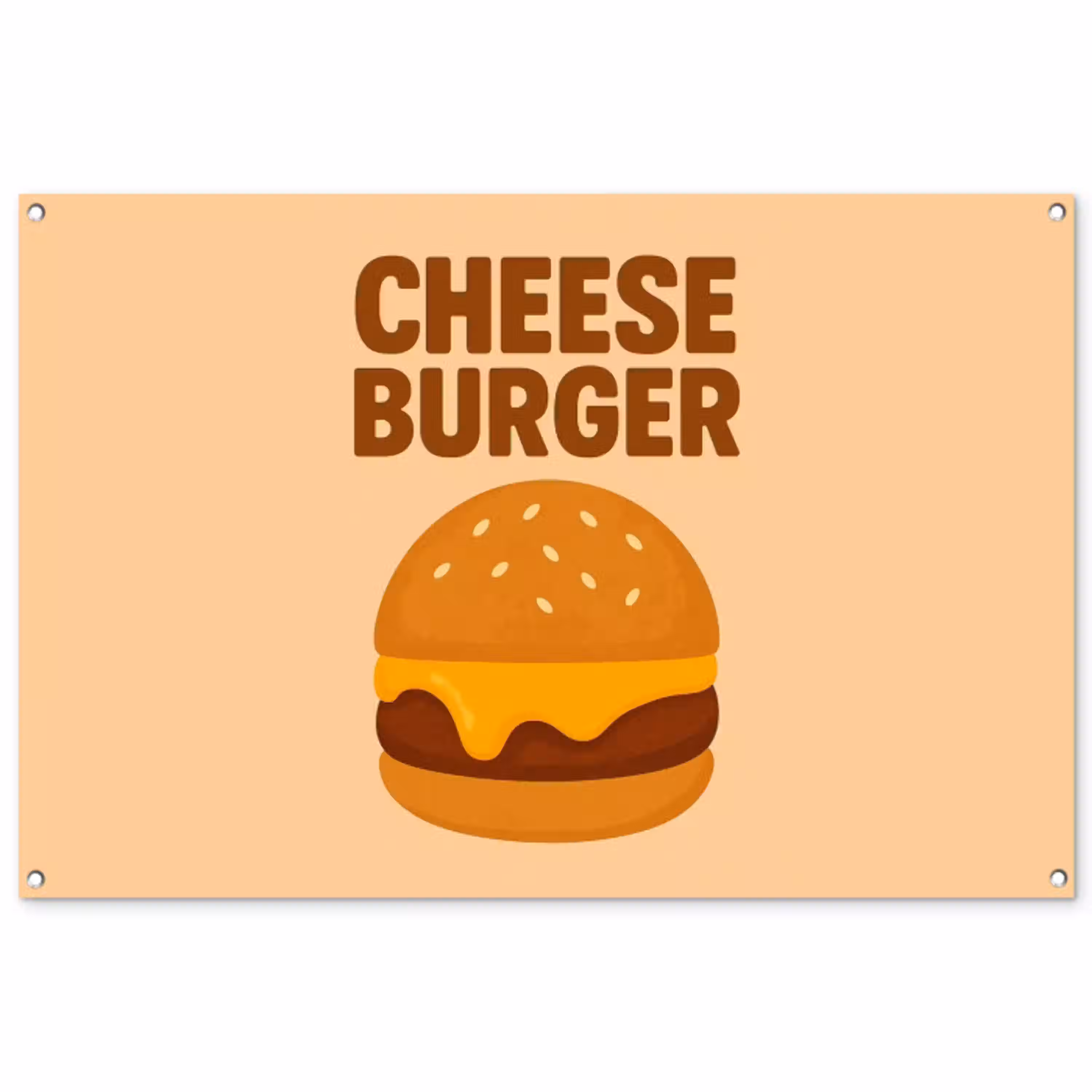 Cheeseburger - Minimalistisch - Geel tuinposter los doek groot -3d