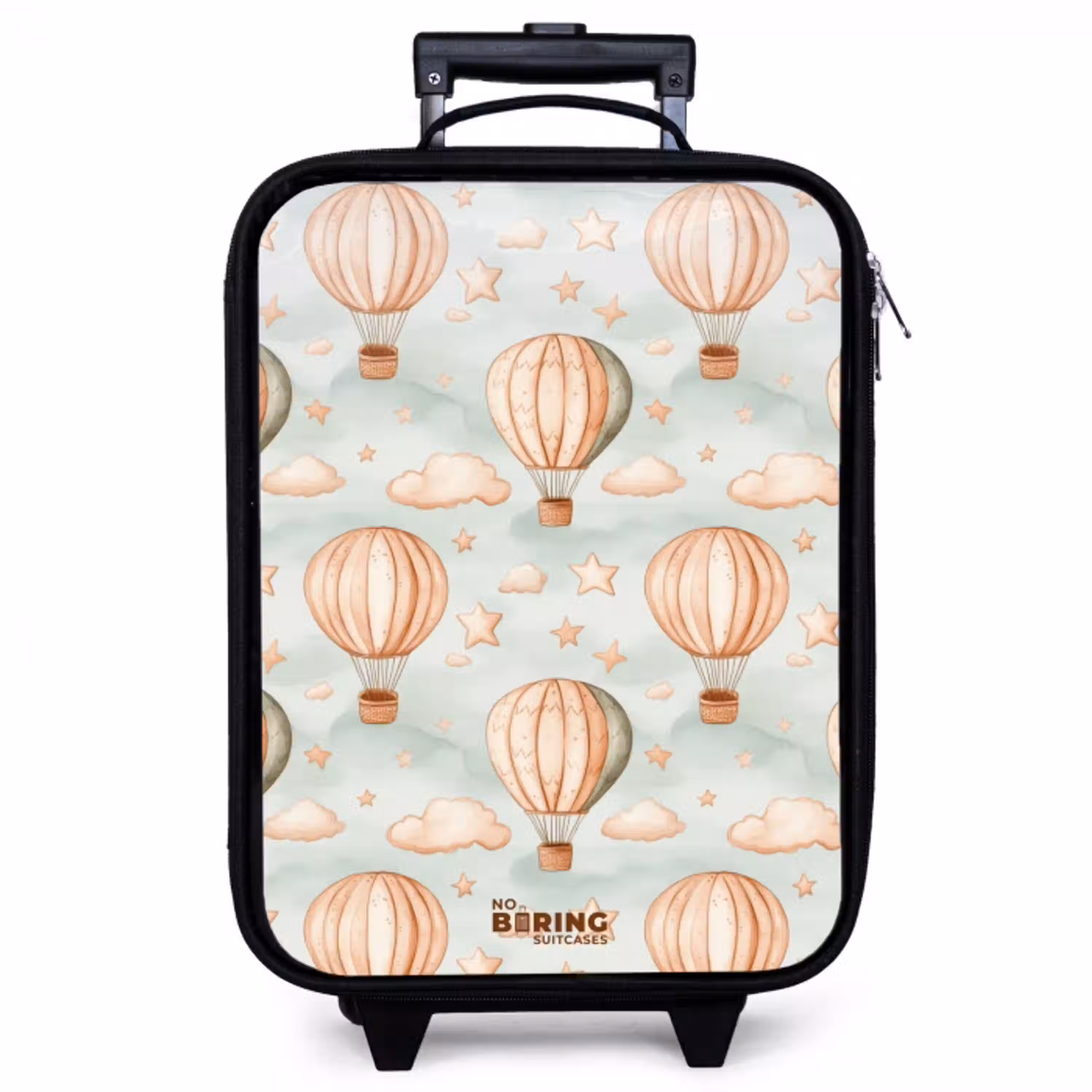 Vintage luchtballonnen in sepia met wolken en sterren Kinderkoffer - Zwart klein -zzz_website3d