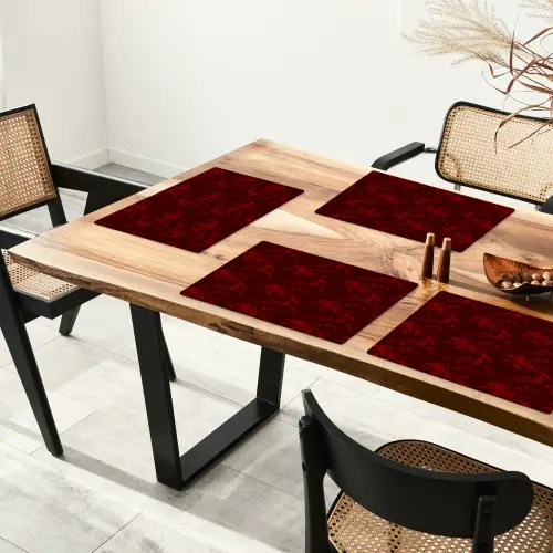 Bloemen - Donkerrood - Patroon Placemat vinyl groot 368 -zzsfeer4_Kitchenyeah-website