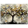 Boom - Abstract - Beige - Goud - Zwart tuinposter los doek klein -3d