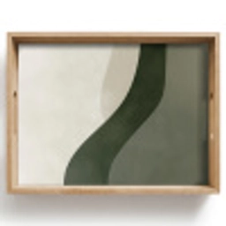 Japandi - Groen - Abstract - Modern Dienblad Rechthoek middel -z3d_shopping