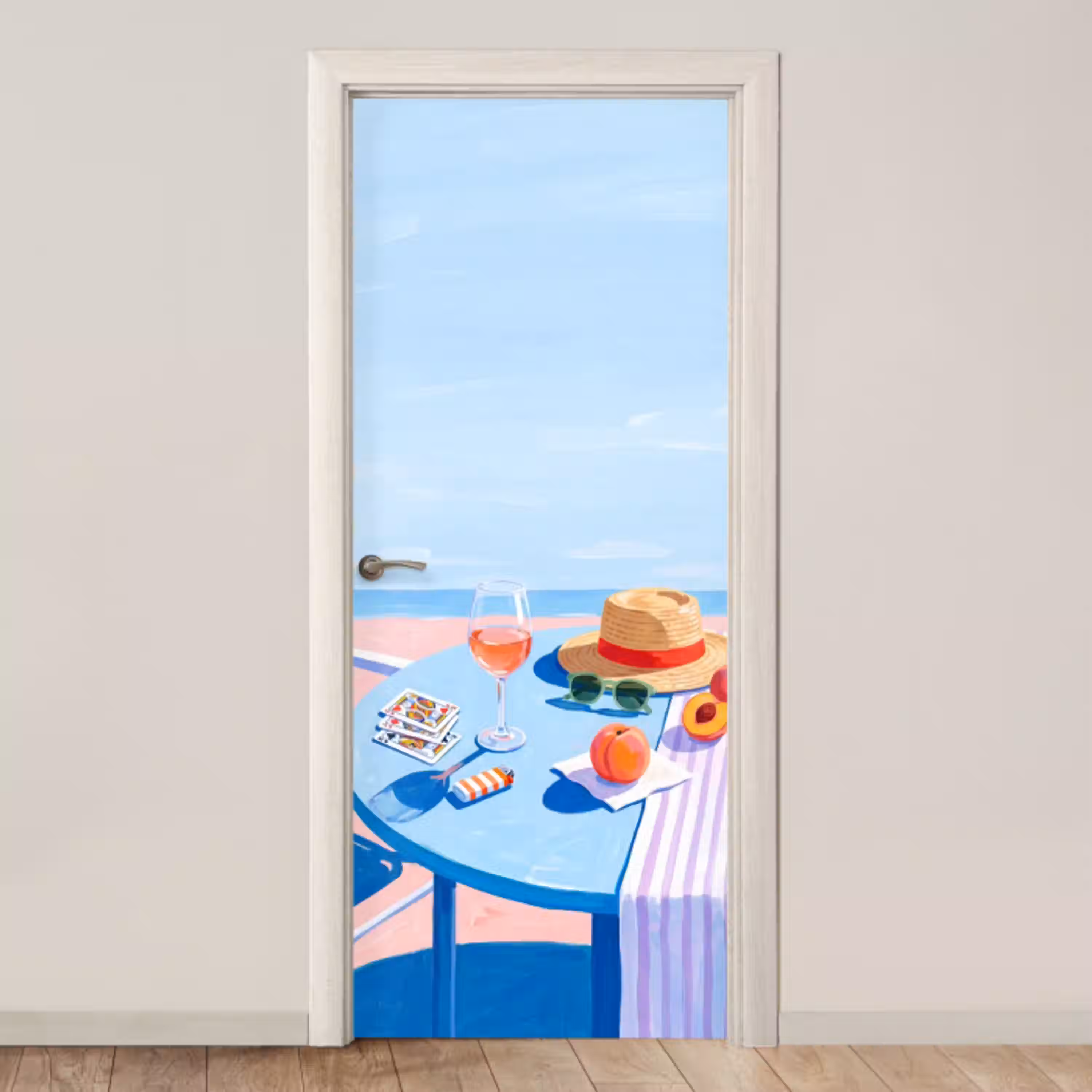 Strand - Picknick - Zomer deurposter klein -3d_beige