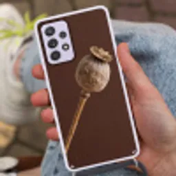 Papaverbol - Droogbloem - Bruin - Minimalistisch Hoesje Samsung Galaxy A52 5G met koord klein -sfeer3